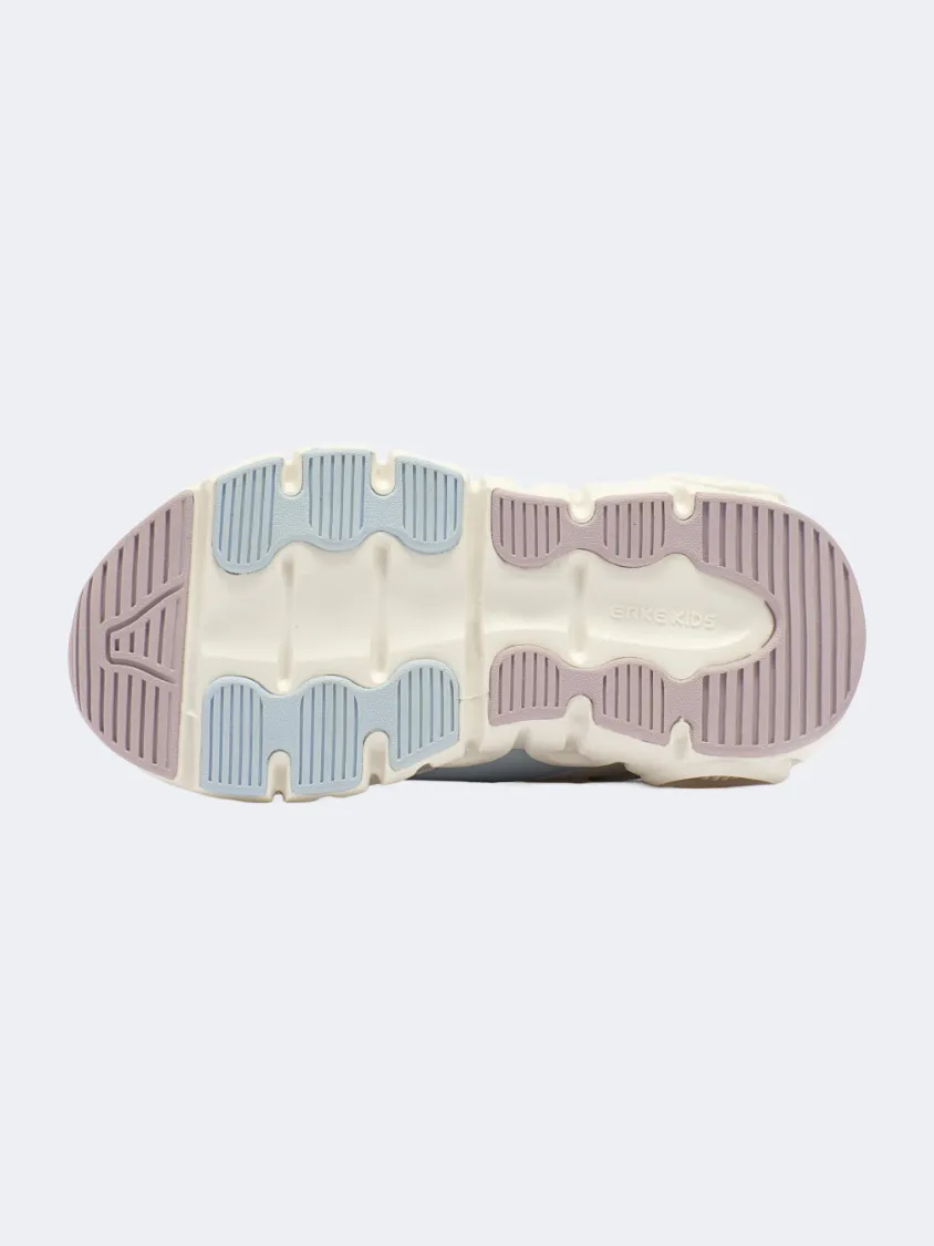 Erke Cushioning Kids-Girls Running Shoes Ream White/Purple Fitness Vibe