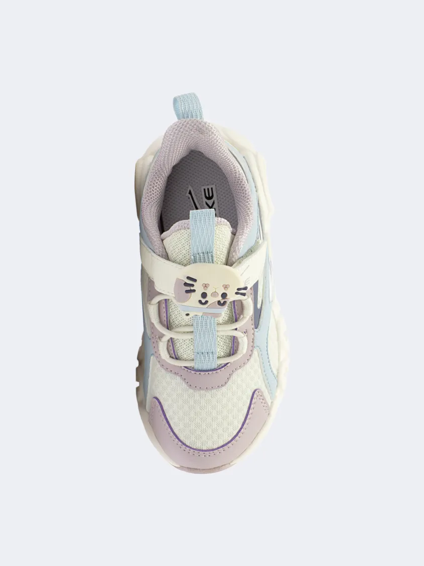Trail Strong quick dry Erke Cushioning Kids-Girls Running Shoes Ream White/Purple