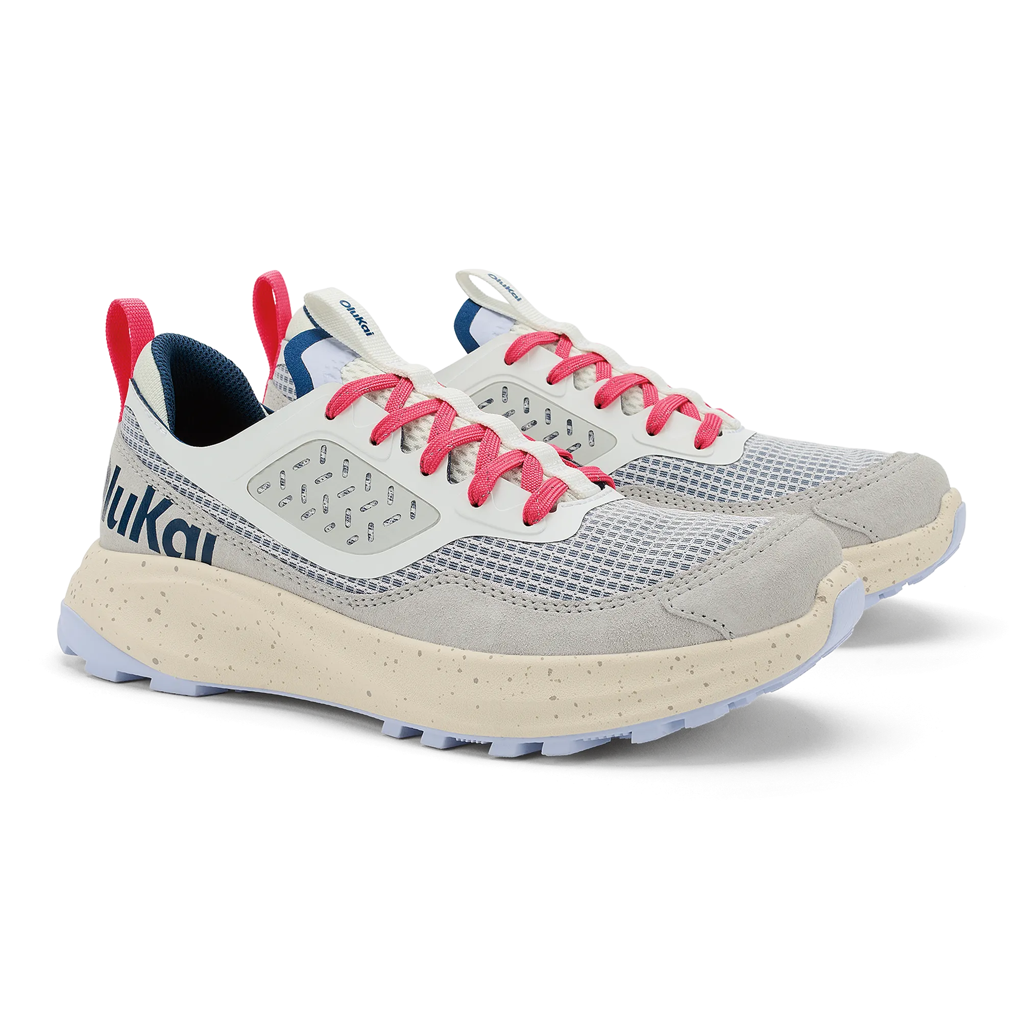 Makiki  -  Bright White / Coastal Blue Slip Sneakers Travel Ready Shoes