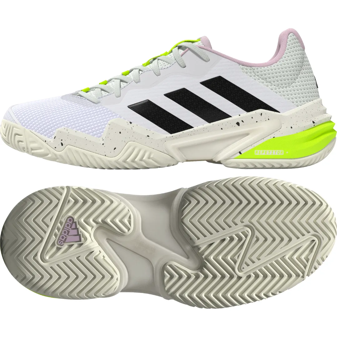 Adidas Barricade 13 Women Tennis Shoes - White/Black/Jade Sport Footwear