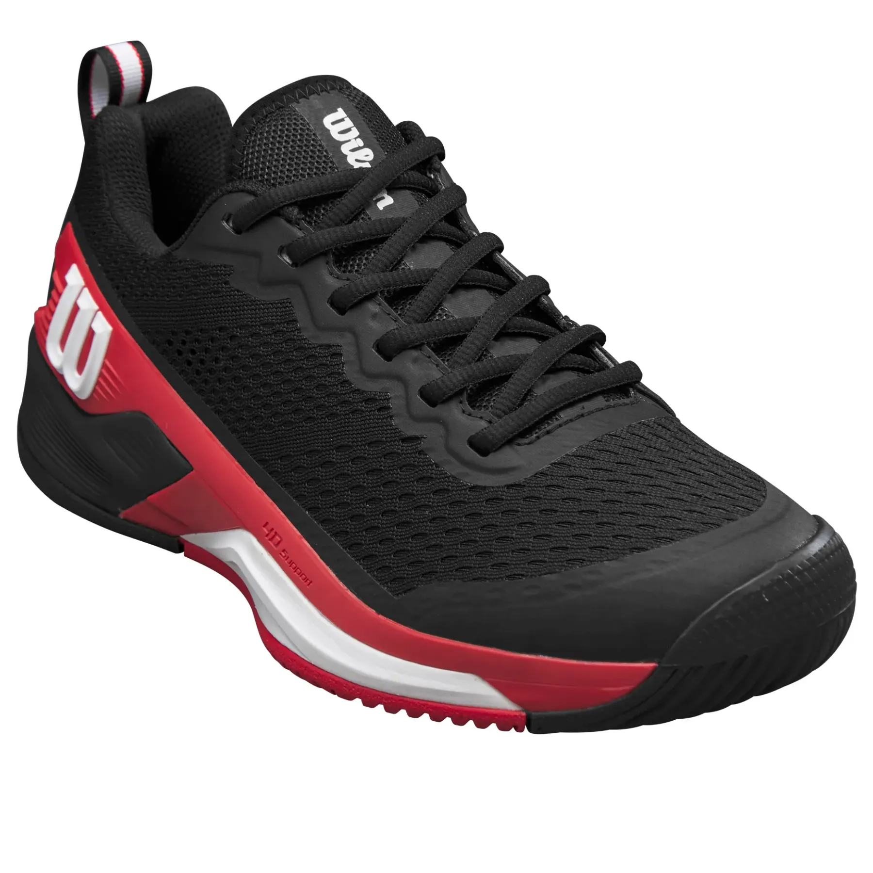 Wilson RUSH PRO 4.5 Mens Tennis Shoes - Black/Red/White streamlined look