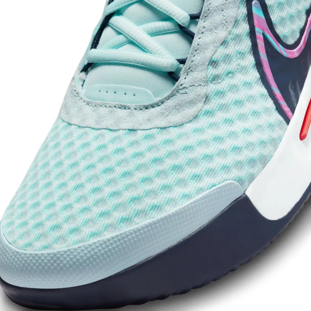 Compact Build Lace System Nike Court Zoom Pro Glacier Blue Midnight Navy White Men's Hard Court Tennis Shoes