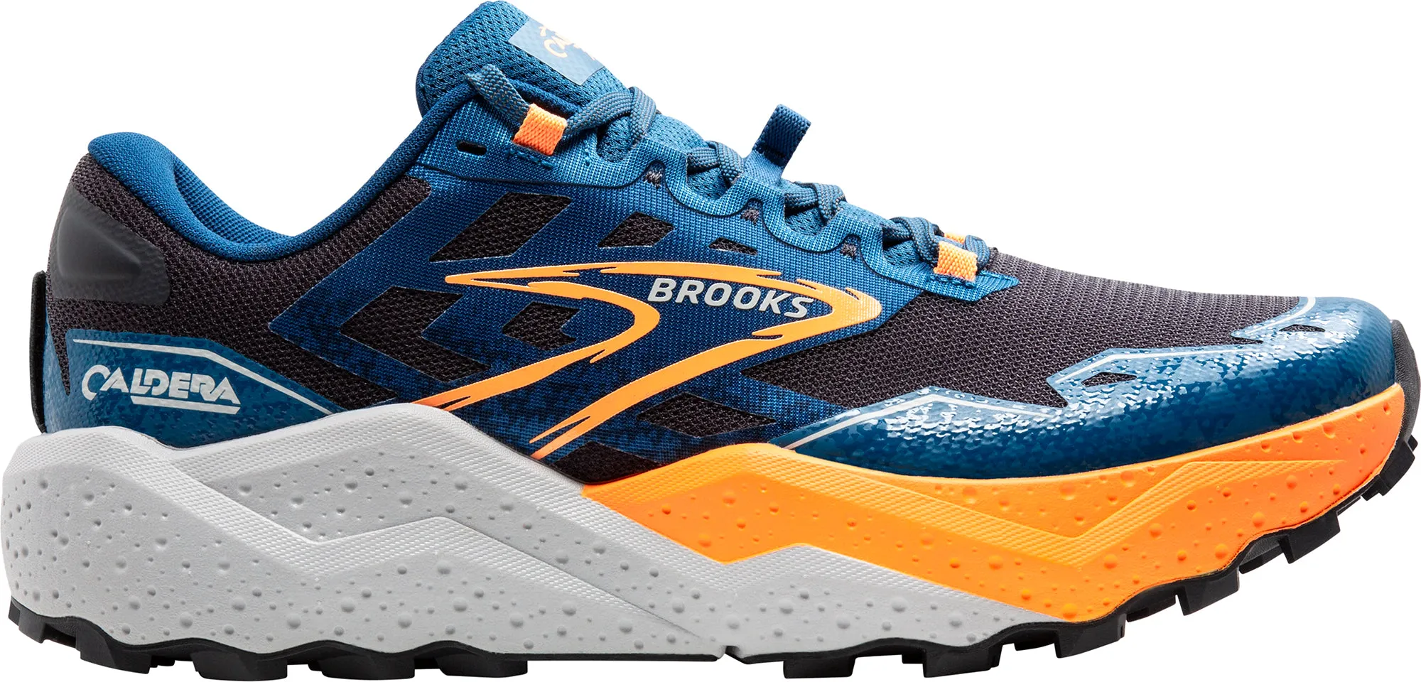 Agile Build Designed to hold up during circuit-based activity Brooks Caldera 7 Mens Trail Running Shoes - Blue