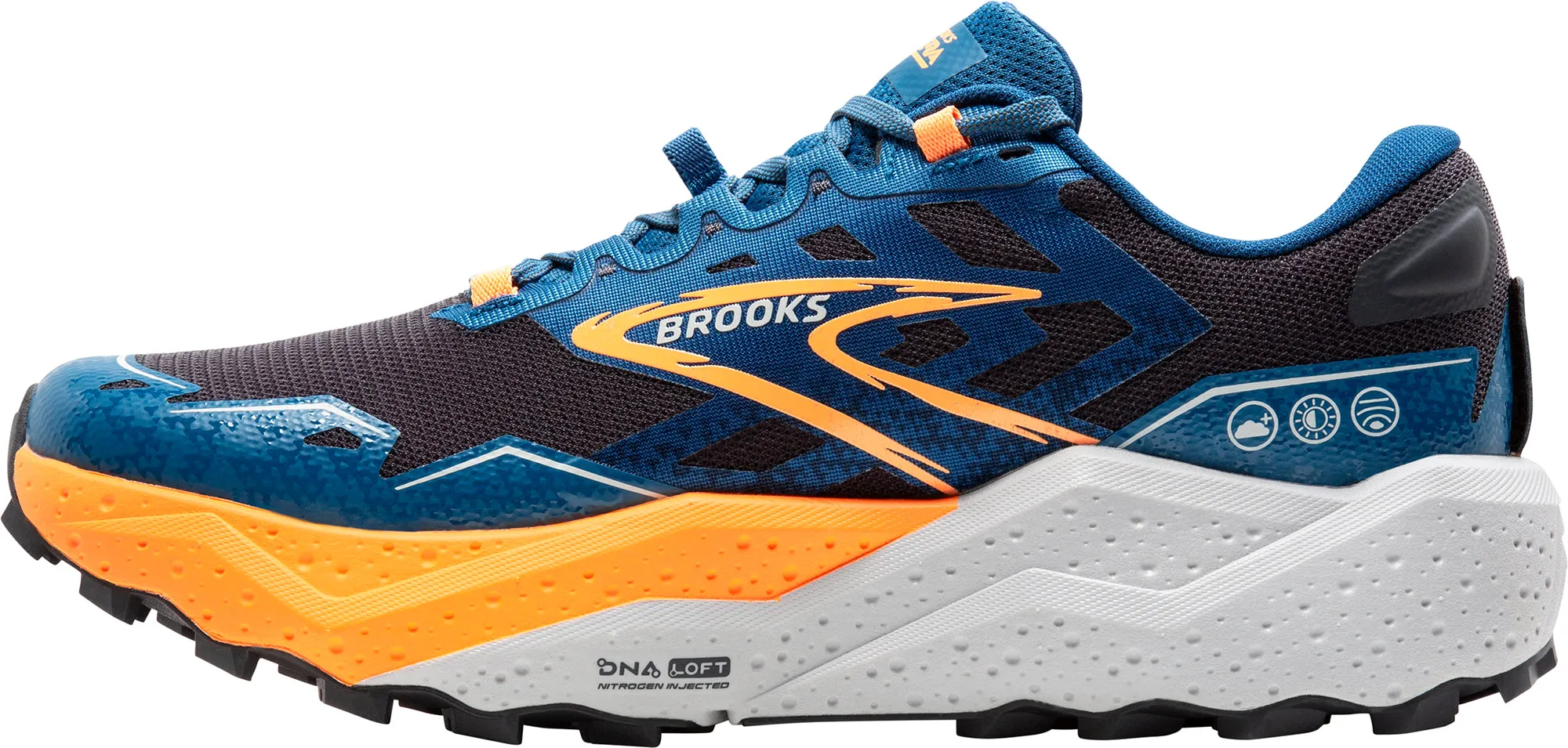 Midfoot containment system promotes stability Brooks Caldera 7 Mens Trail Running Shoes - Blue