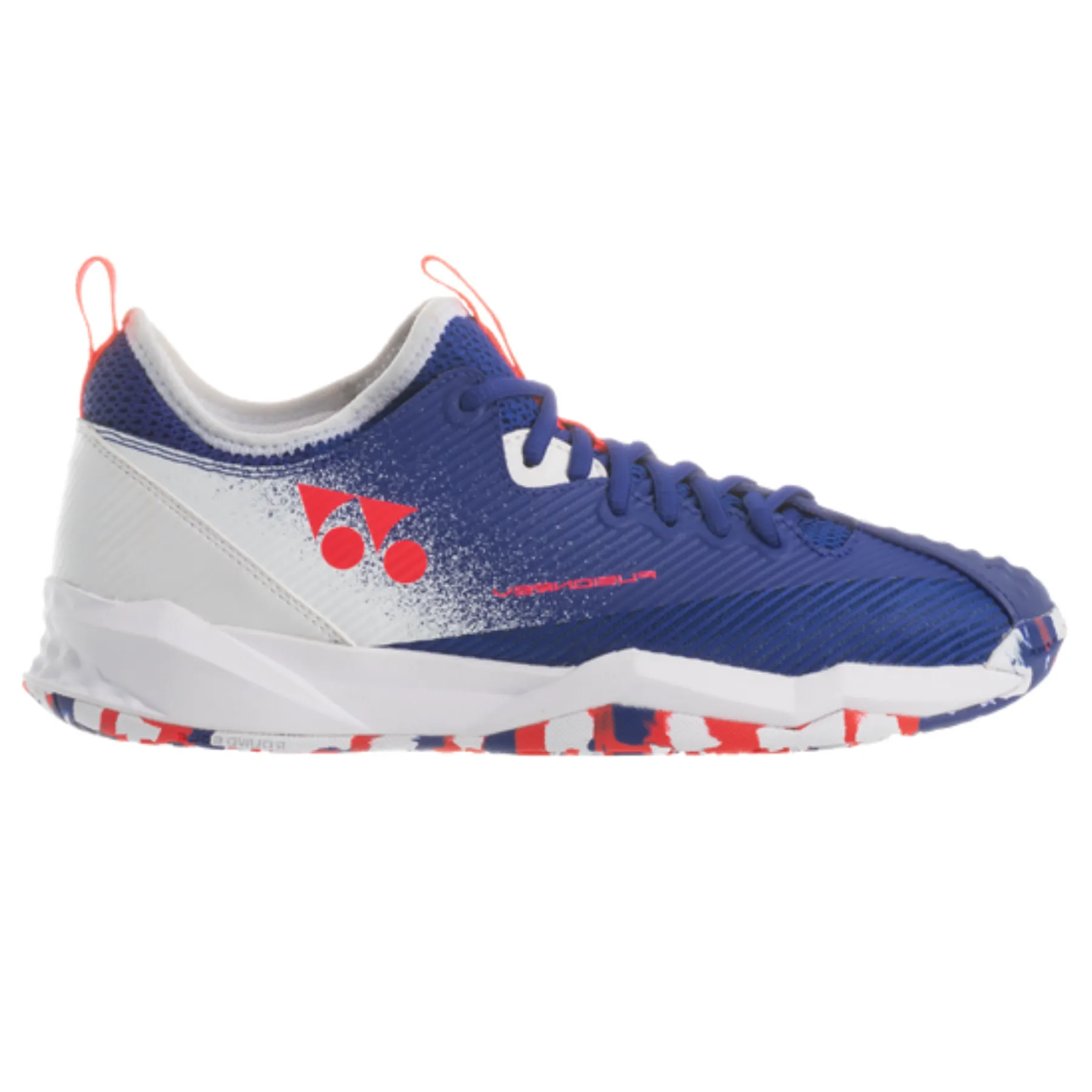 Foot Motion PU midsole Yonex  2022 Fusion Rev 4 Mens All Court Tennis Shoes - White/Royal Blue