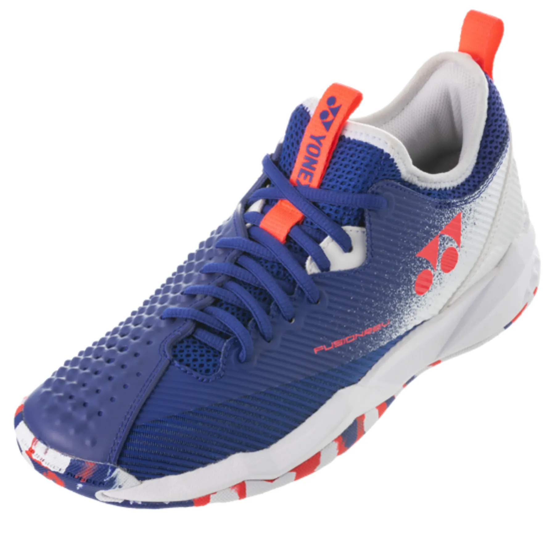 Air Flow Canvas Upper Yonex  2022 Fusion Rev 4 Mens All Court Tennis Shoes - White/Royal Blue