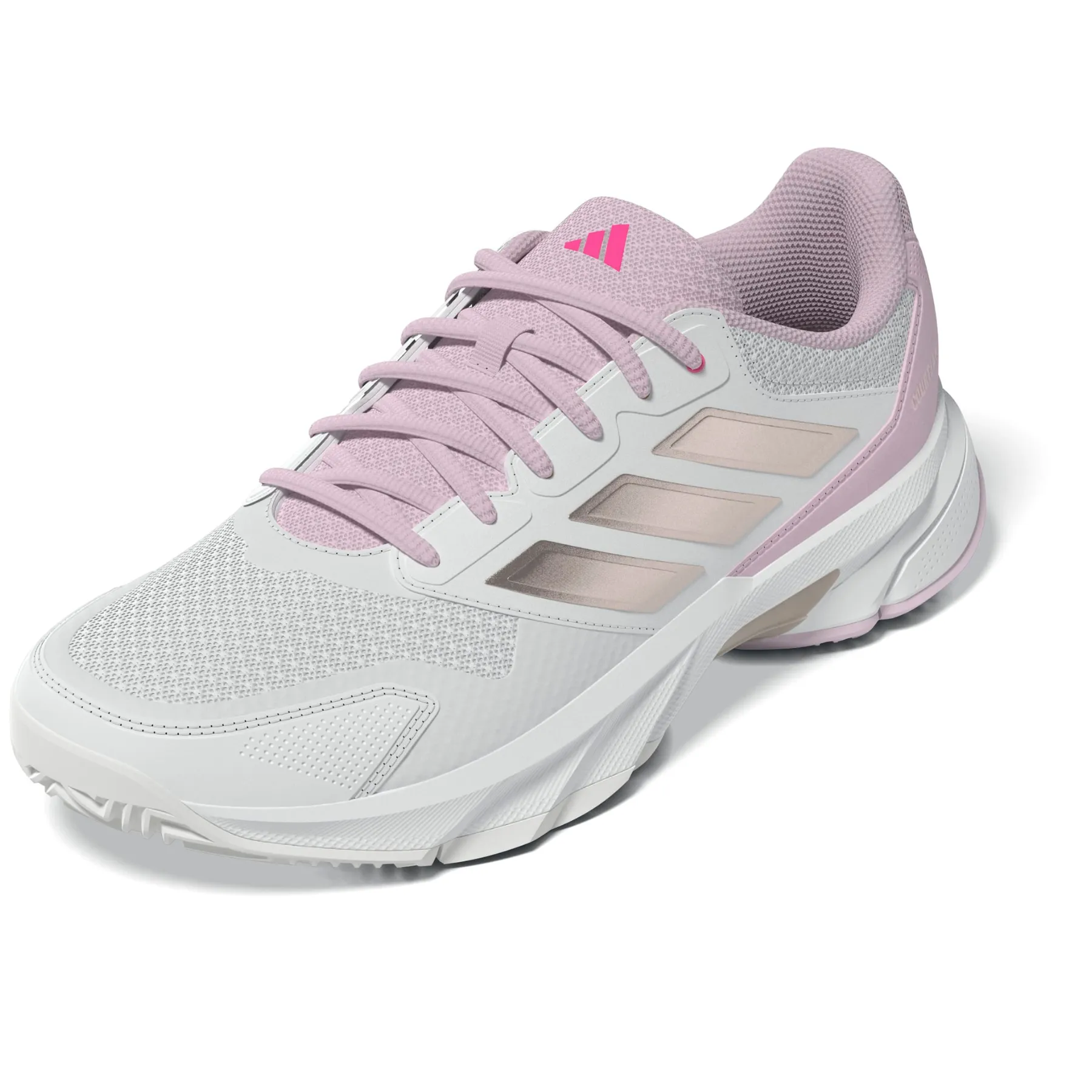Modern Design Adidas Courtjam Control 3 Women Tennis Shoes - White/Silver Metallic/Lucid Pink