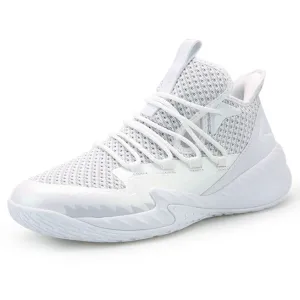 Scratch Resistant ComfortCushion PEAK  Professional Basketball Shoes Mid Sneakers White
