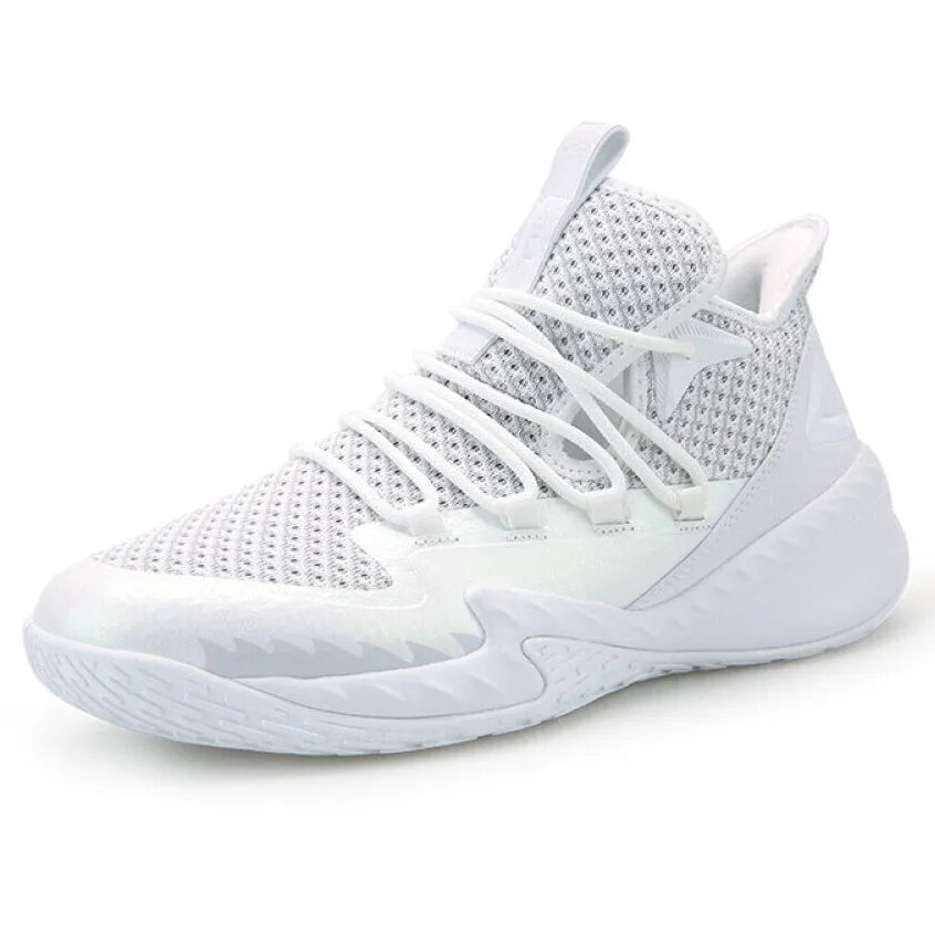 Scratch Resistant ComfortCushion PEAK  Professional Basketball Shoes Mid Sneakers White