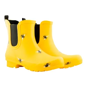 Vintage Style Chelsea Matte Yellow Bee Women??s Rain Boots