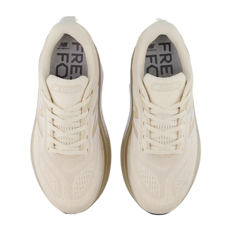 New Balance Women's More v6 Running Shoes in Permafrost/Bisque/NB White 103 AW25 Well - Made herringbone outsole running shoes