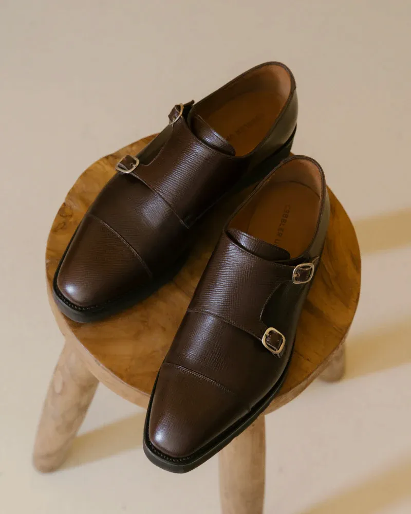 Dark Brown Lightweight Monkstrap Shoe City Walk Street Cool
