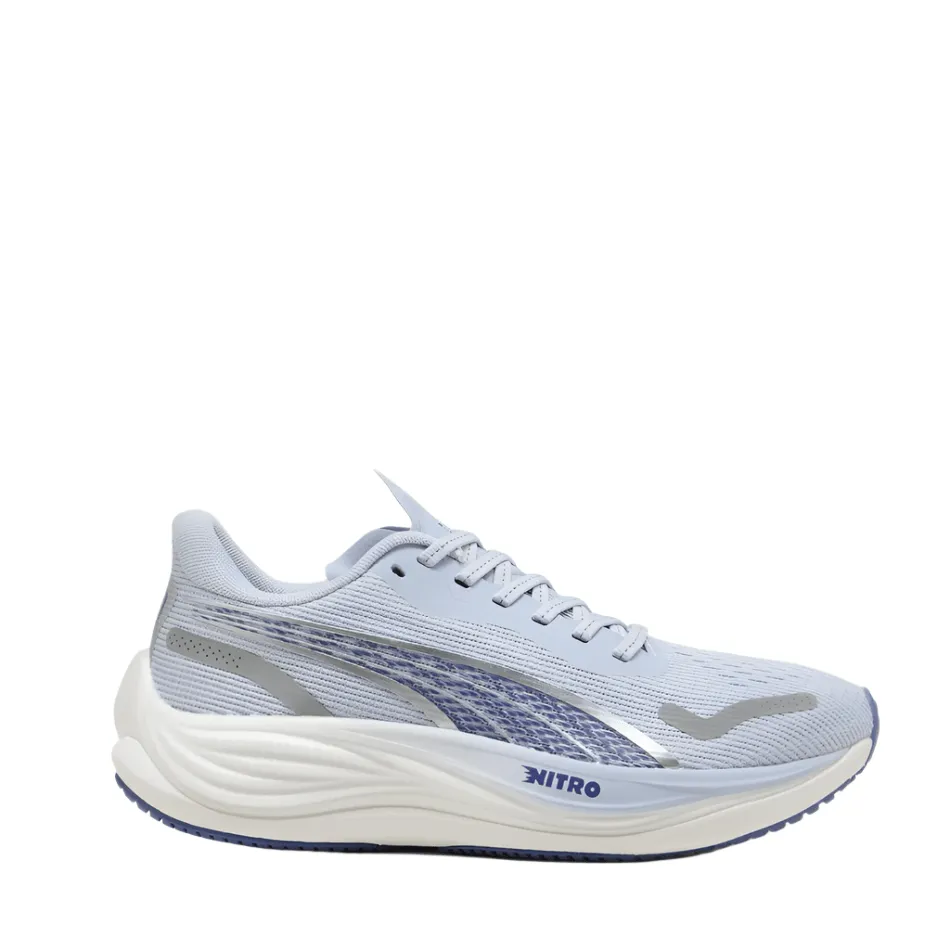 buckle - closure shoes Comfortable Fit Around Heel Puma Women's Velocity Nitro 3 Running Shoes in Cool Weather/Blue Crystal SS25