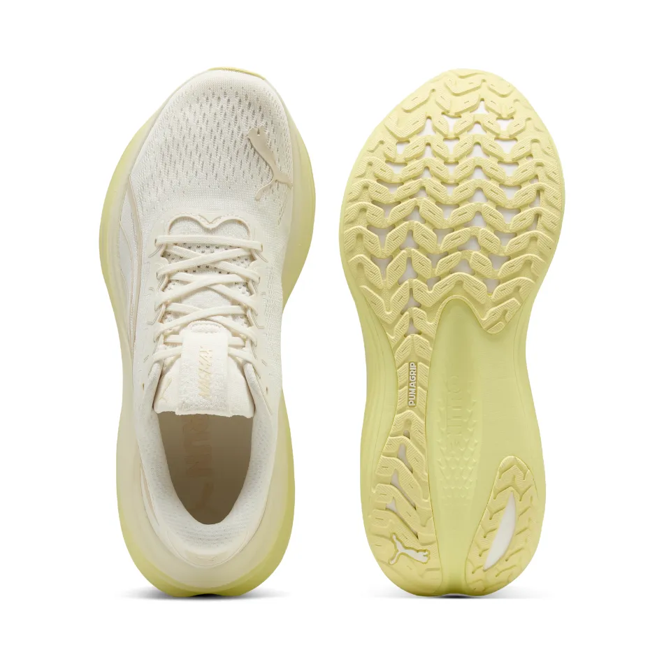 PUMA Men's MagMax NITRO Running Shoes in Warm White/Gold Moon AW25 rehabilitation patient Arch Stabilizer
