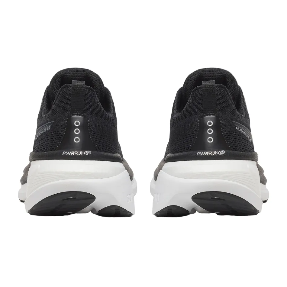 Saucony Men's Hurricane 25 Running Shoes in Black/White - Online Exclusive Reinforced Soles running in races
