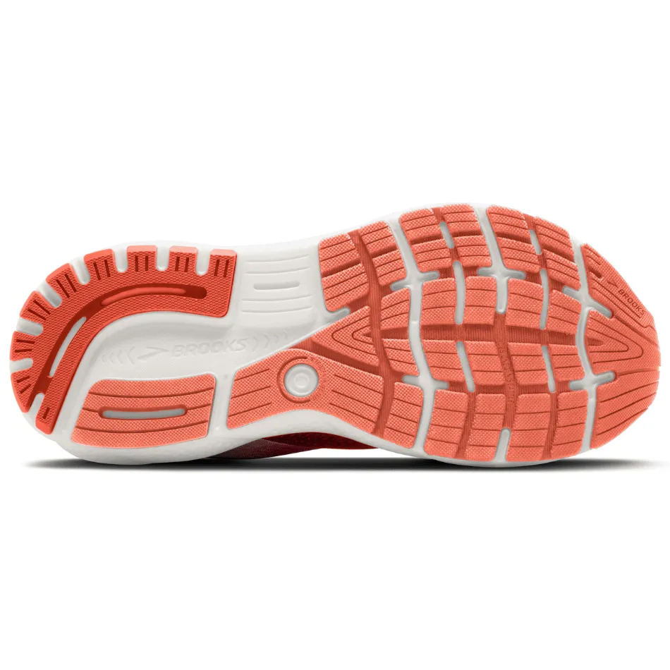 Brooks Women's Ghost 16 Running Shoes in Coral/Desert Flower/Coconut SS25 High-top suede running wear