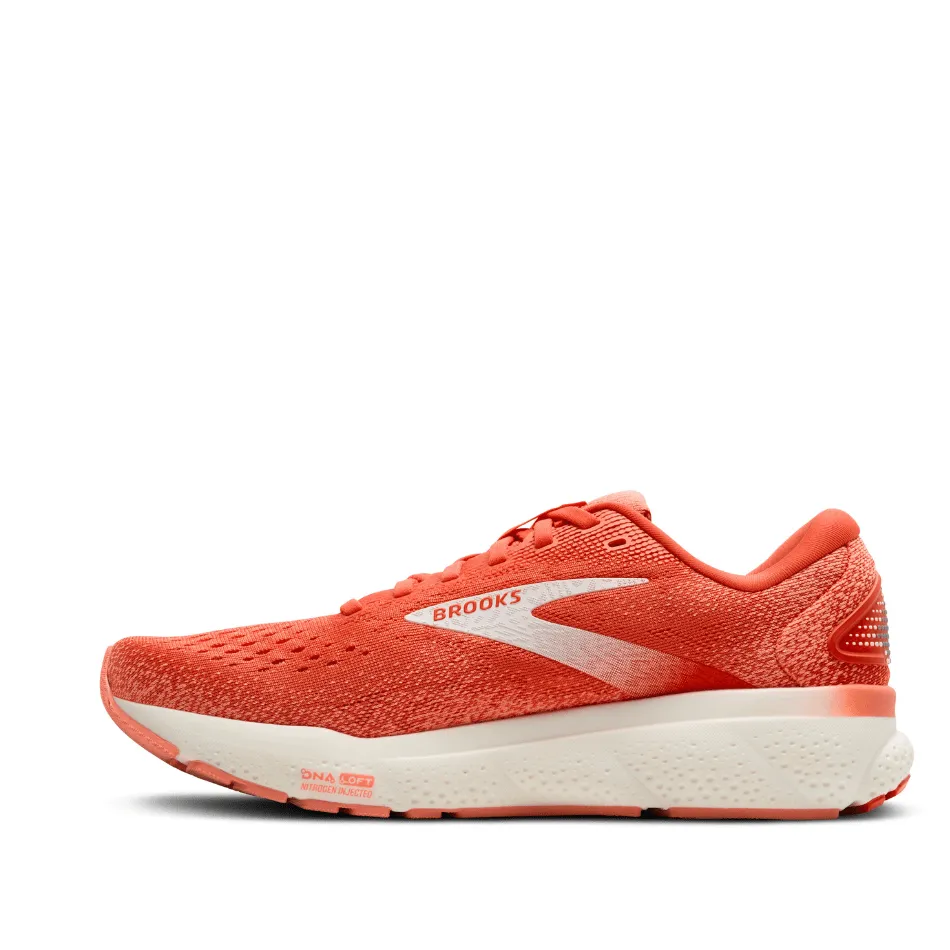 Responsive Brooks Women's Ghost 16 Running Shoes in Coral/Desert Flower/Coconut SS25