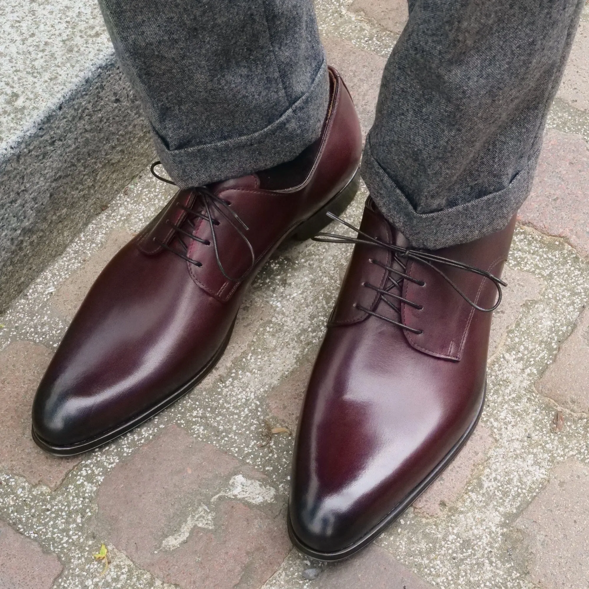 Premium Leather Look Brighton Derby Oxblood