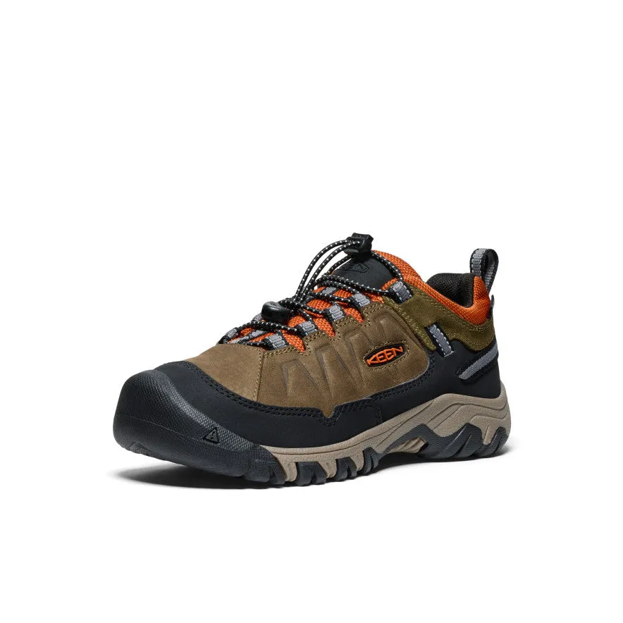 Rapid Transition Mesh Upper Big Kids' Targhee IV Waterproof Hiking Shoe  |  Dark Olive/Gold Flame