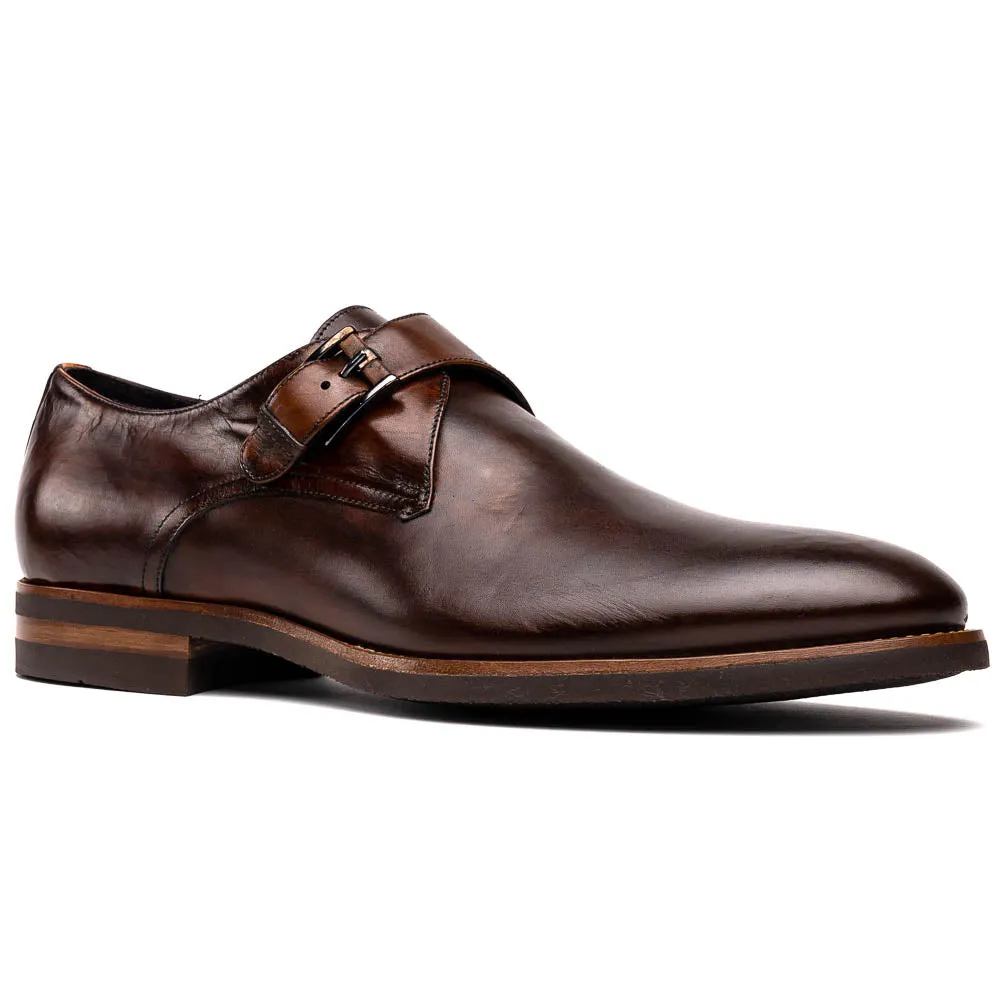 All-Day Fit 55-605-CST ROMAN Italian Calfskin Monkstrap Chestnut
