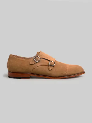 Aristocrat Double Monks - Sand Suede Polished Surface