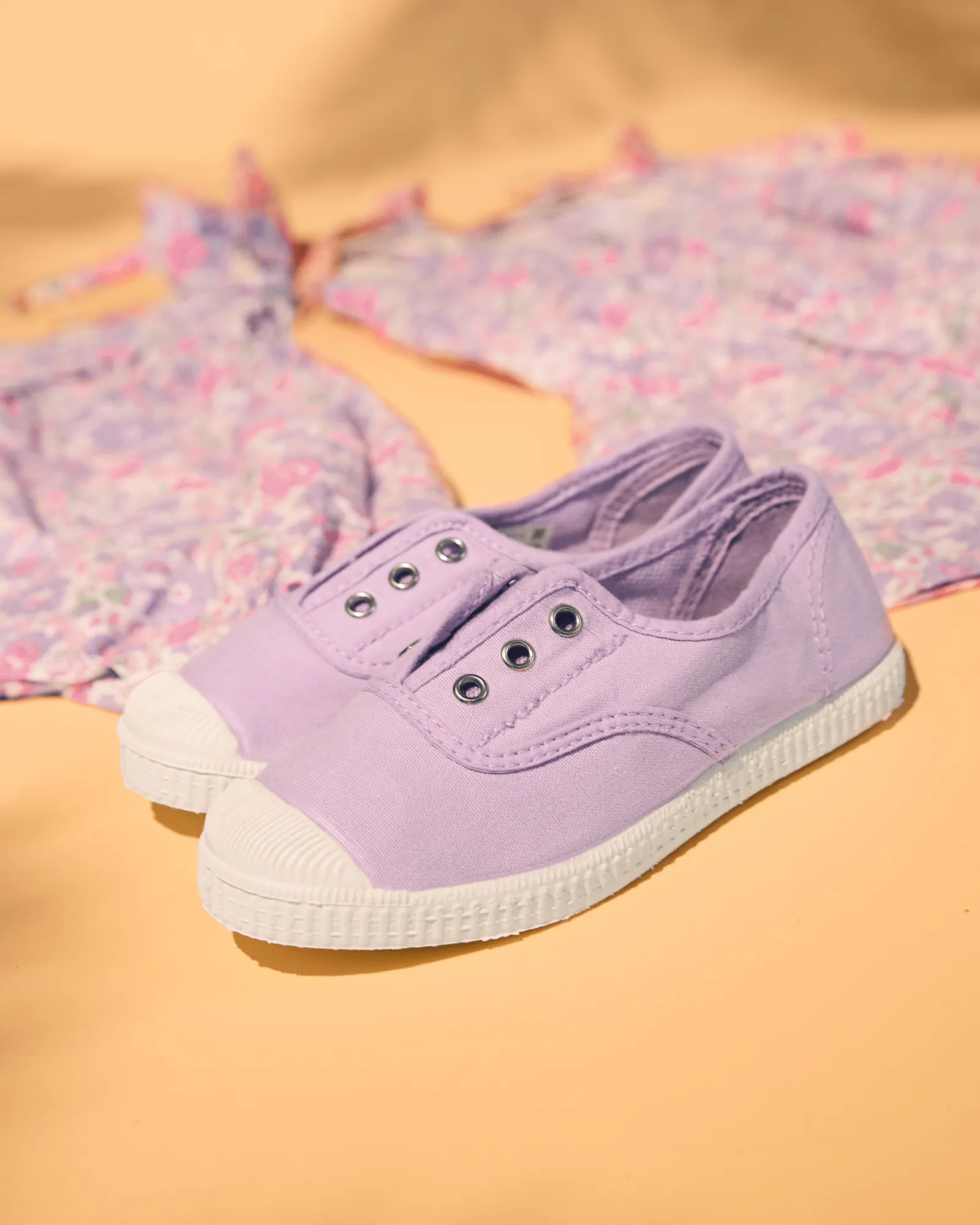 Hampton Canvas Plum Plimsolls in Lavender Photo Day evening walk