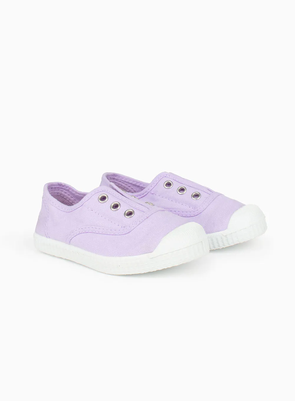 Hampton Canvas Plum Plimsolls in Lavender Flexible Support