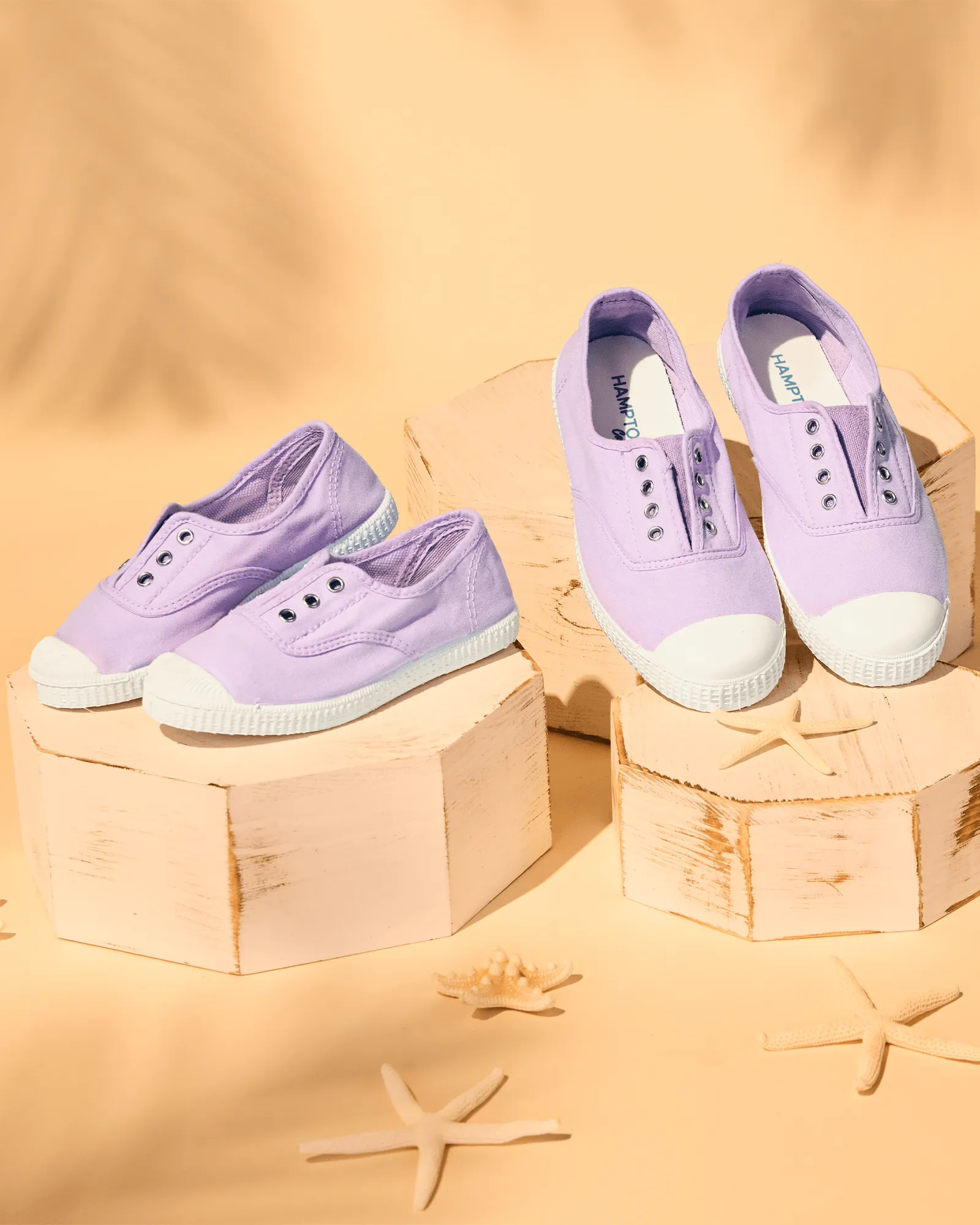 Hampton Canvas Plum Plimsolls in Lavender Rose Glow