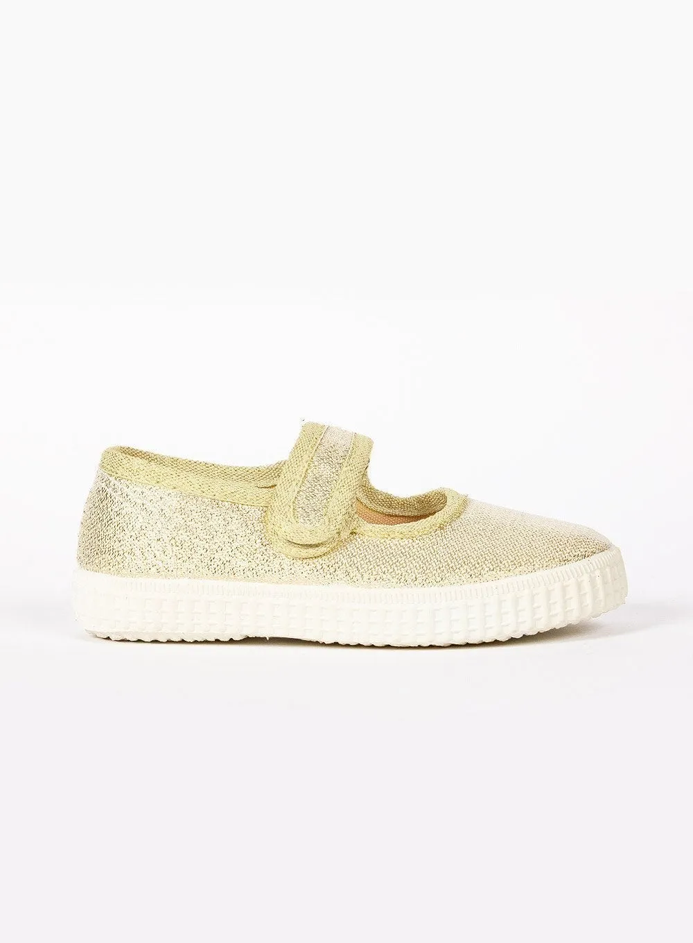 Hampton Canvas Martha Shoes in Gold Flexible Build