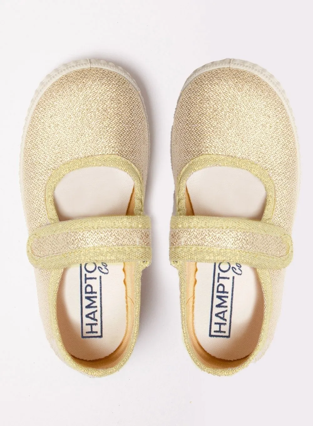 Hampton Canvas Martha Shoes in Gold Compact Light Pace