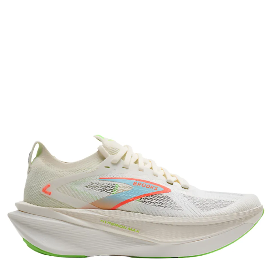 lightweight - construction shoes right - foot Brooks Women's Hyperion Max 3 Running Shoes in Coconut/Green Gecko/Pink Clay AW25