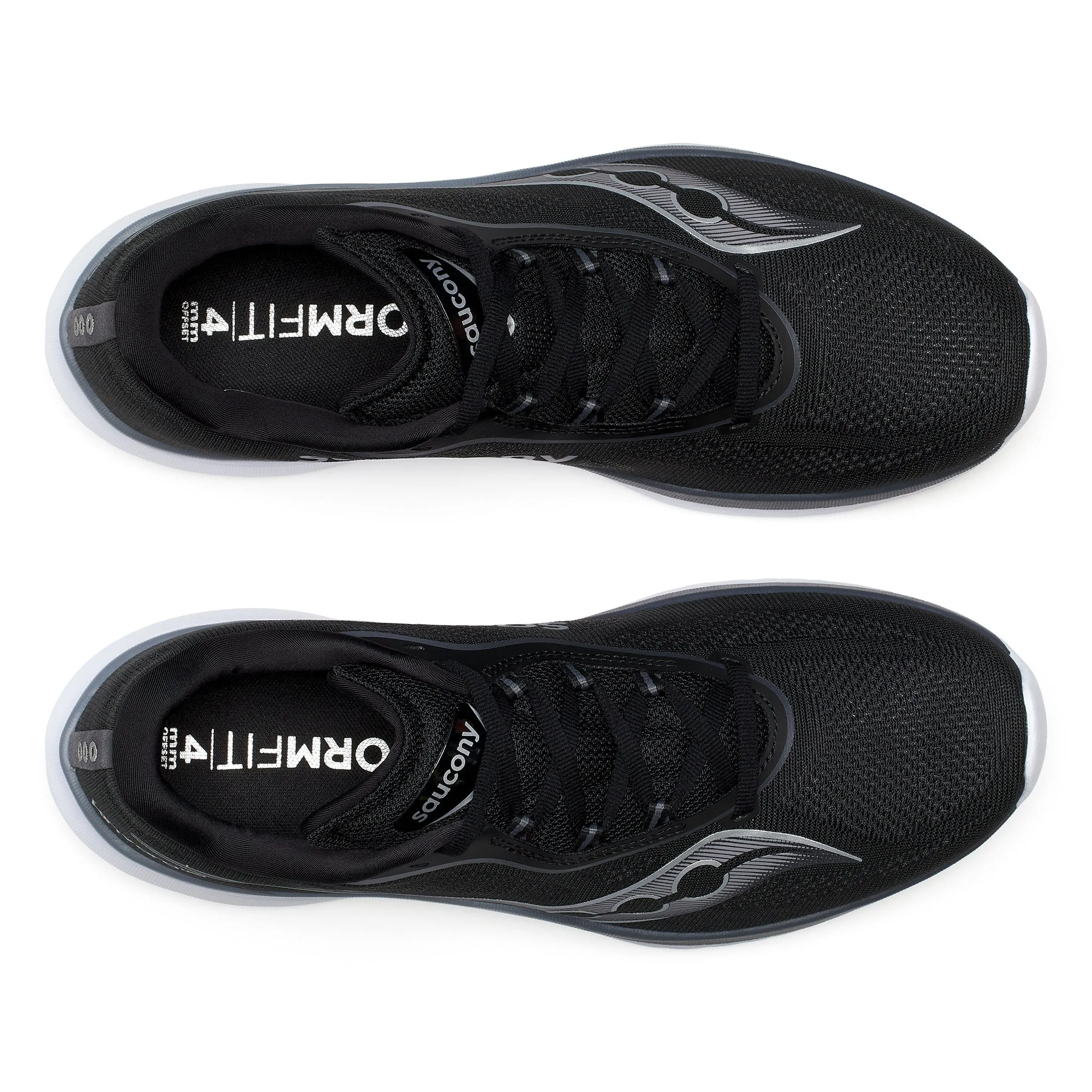 Saucony Kinvara 15 Men's Running Shoes Black/White AW24 shoe width Abrasion Resistance