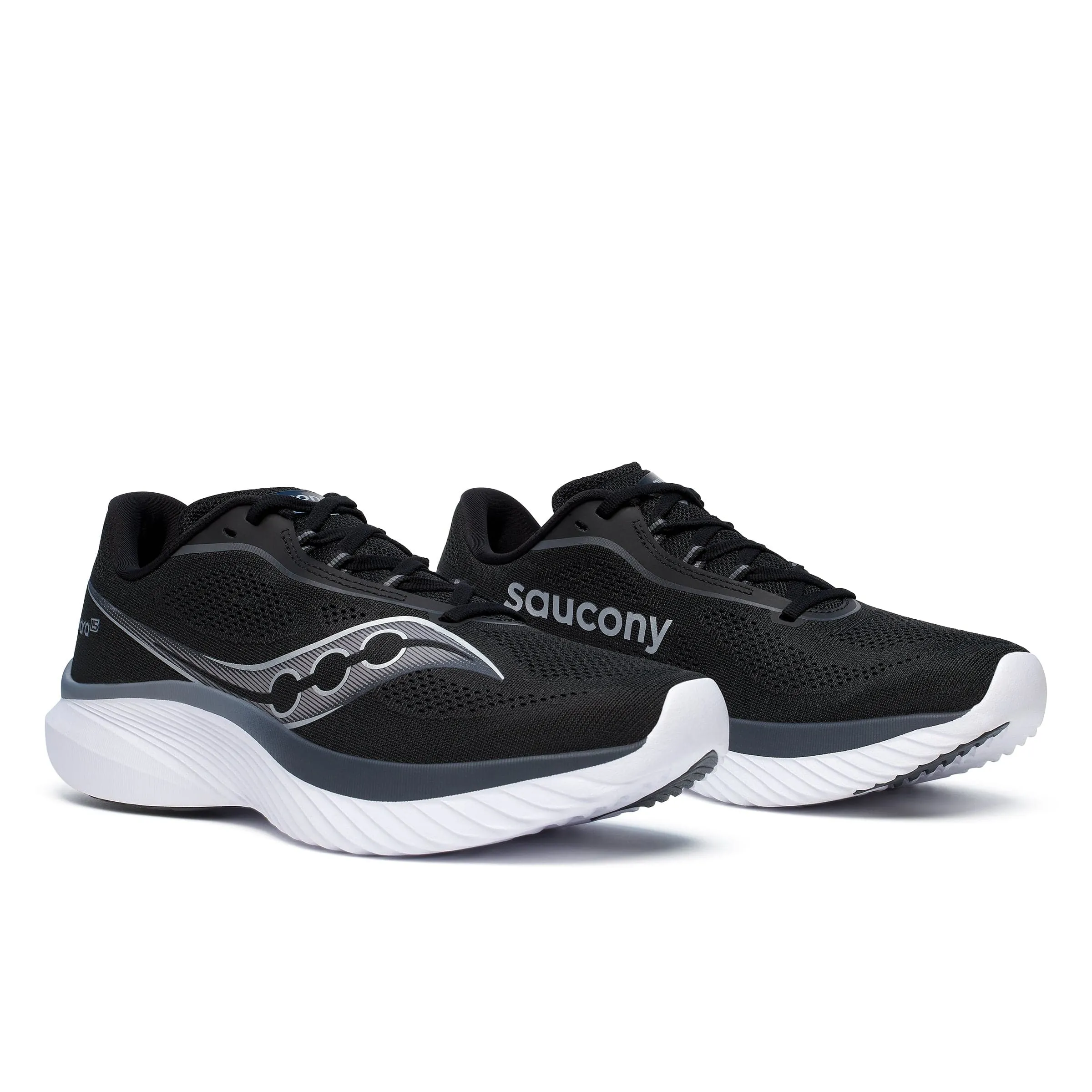 pronation - correcting shoes Saucony Kinvara 15 Men's Running Shoes Black/White AW24