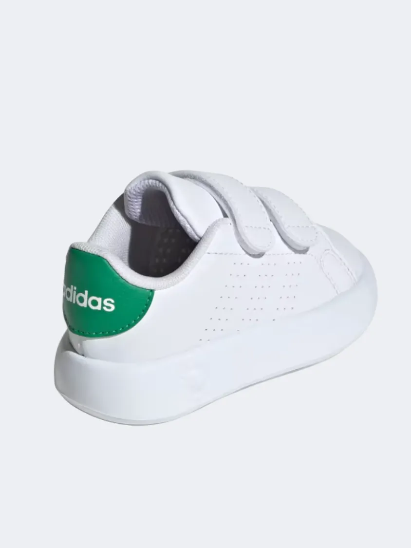 Anti Slip Dry Fast Adidas Advantage Infant-Unisex Sportswear Shoes White/Green