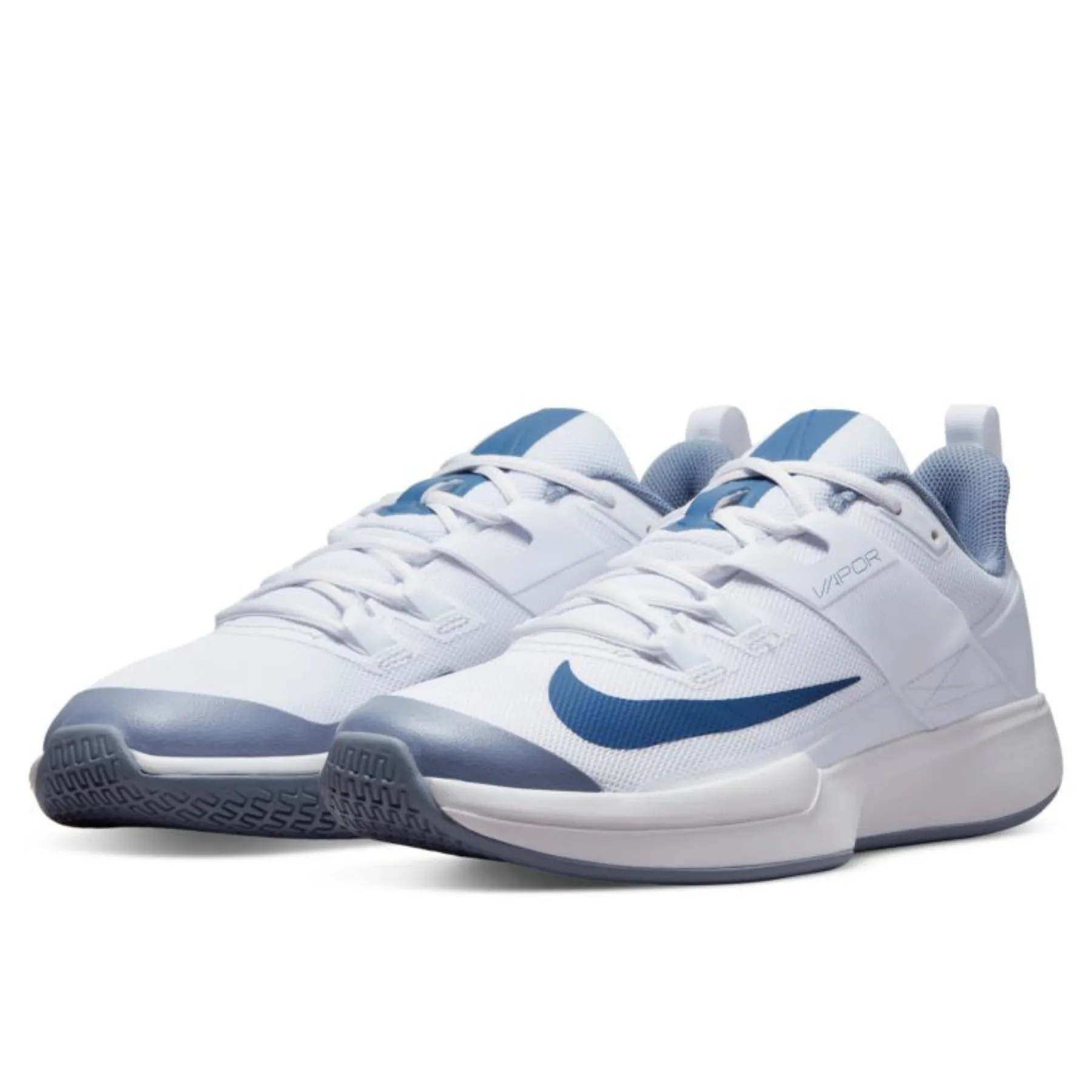 Trail Fit Nike Court Vapor Lite Mens Hard Court Tennis Shoes - White/Mystic Navy-Ashen Slate
