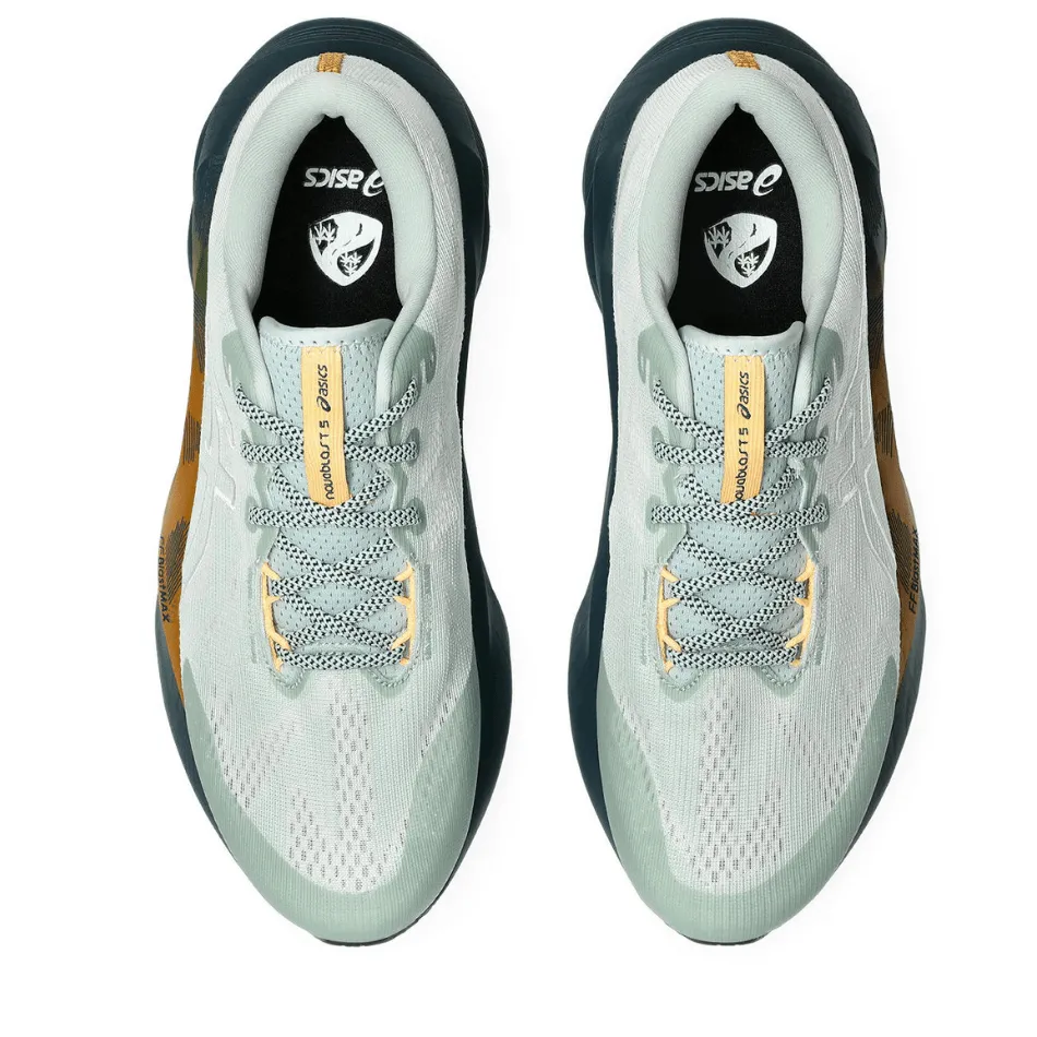 ASICS Men's NOVABLAST 5 TR Running Shoes in Nature Bathing/Lichen Rock AW25 tapered toe - box arch - support sole shoes