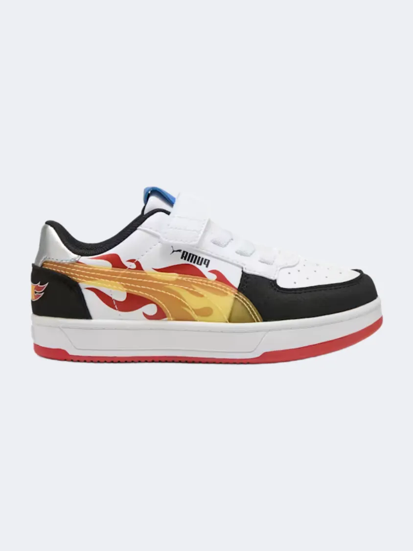 Puma X Hot Wheels Caven 2.0 Boys Lifestyle Shoes Black/Red Low Arch Retro Mood