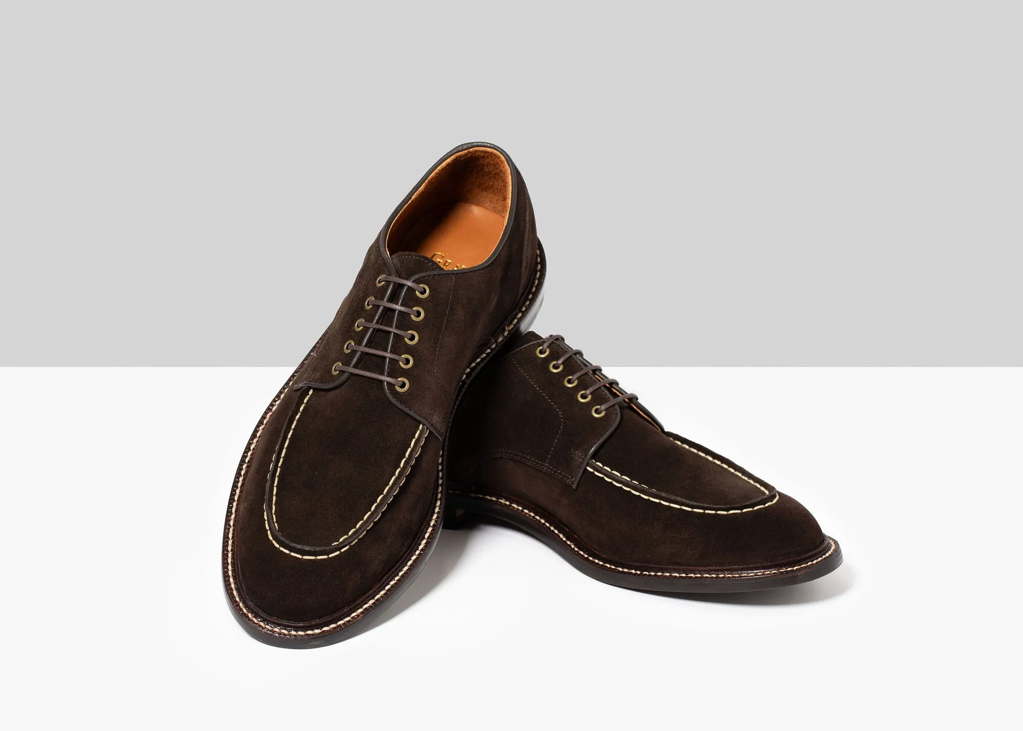 Moc Toe Derby Espresso Suede Tailored Fit Quick Wear Style