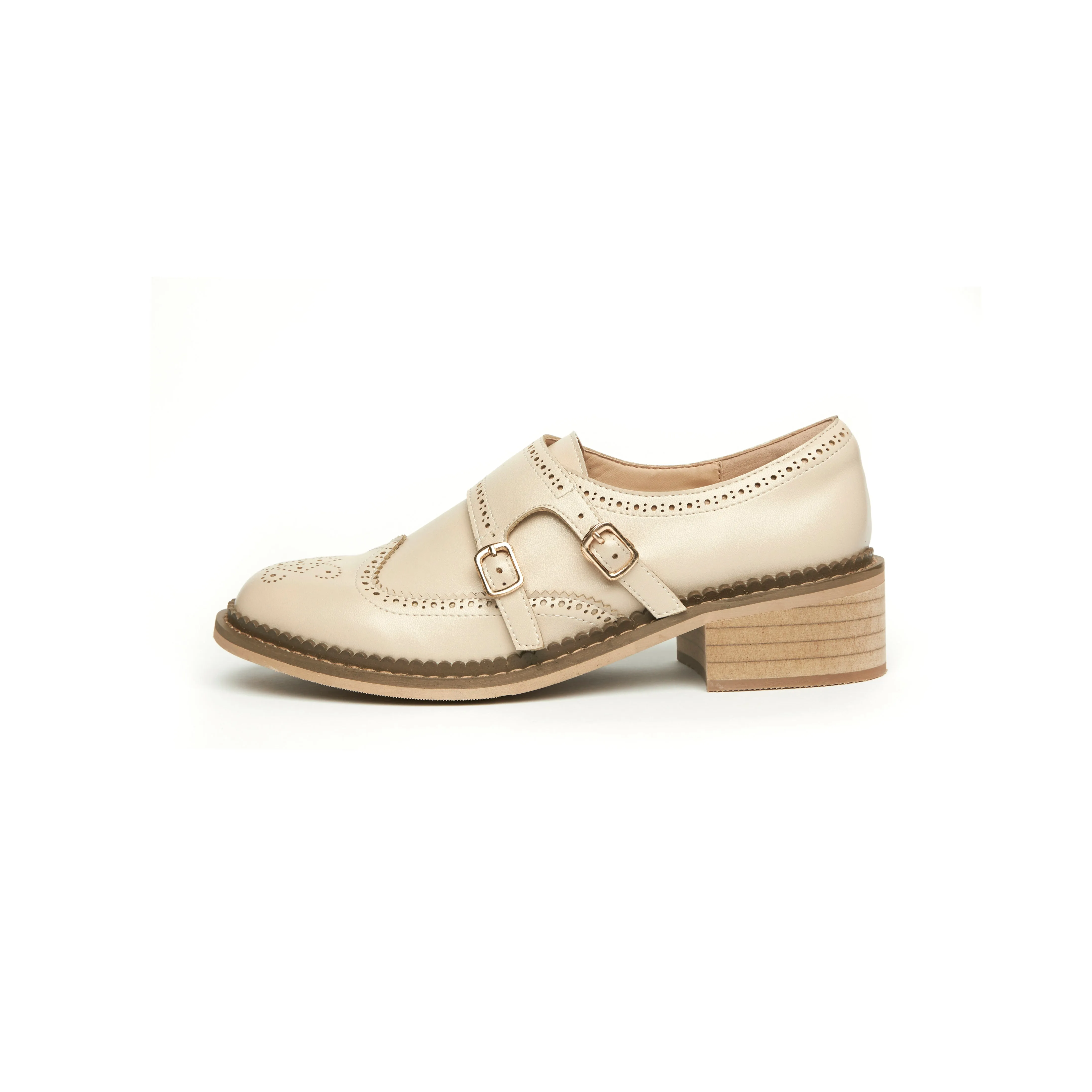 limited run Long Last Beloved Wingtip Double Monk - Beige (BEI)