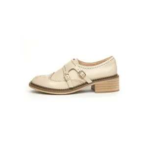 Beloved Wingtip Double Monk - Beige (BEI) Romantic Shade