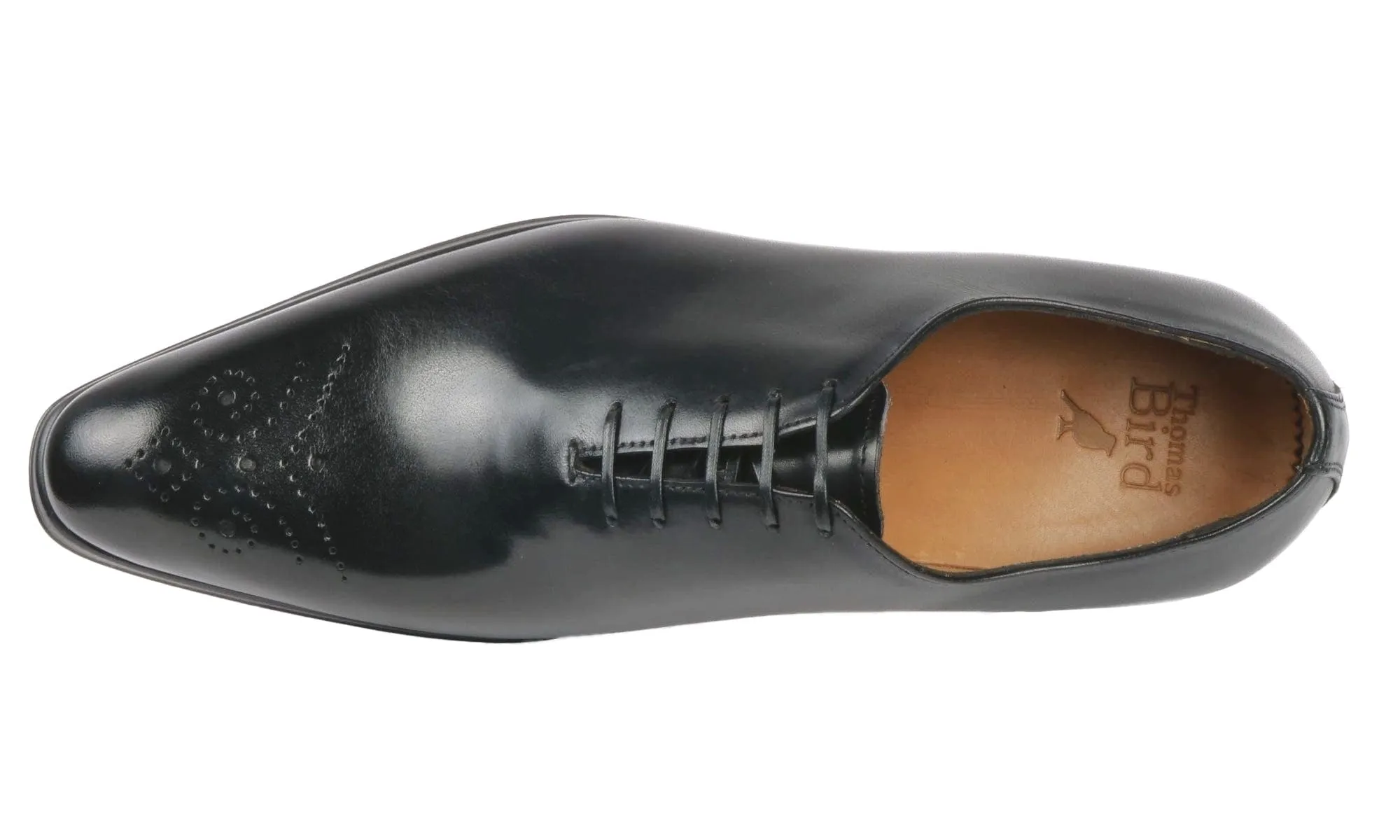 Leather Fashion Smart Walking Shoes Ellington Wholecut Brogue Black