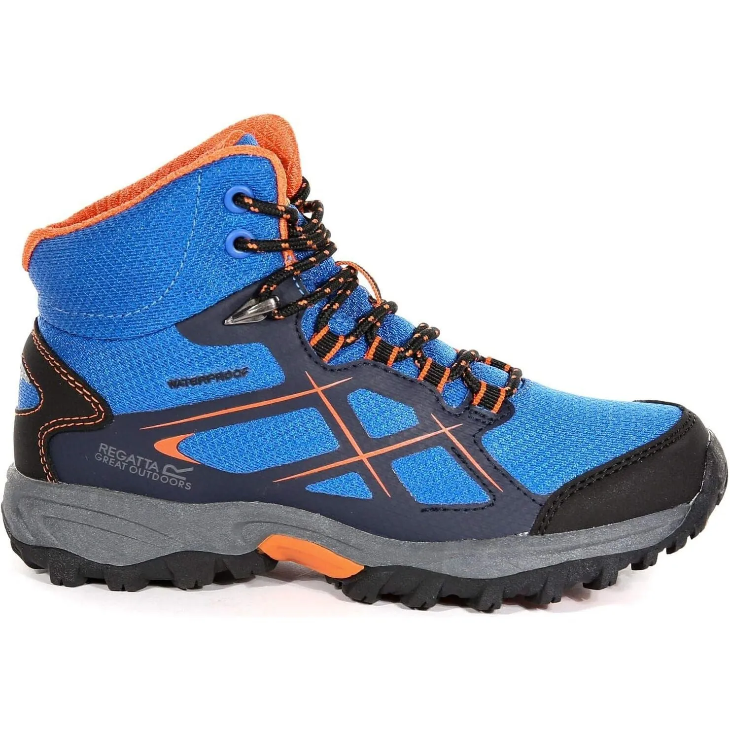 Cliff Trail Adventure Mode Regatta Kota Mid Junior Waterproof Walking Boots - Blue