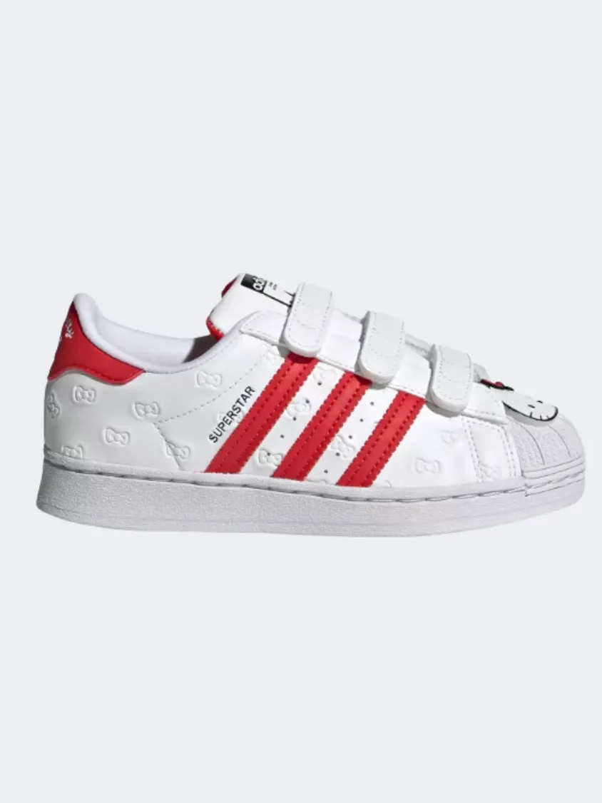 Adidas Hello Kitty Superstar Kids Original Shoes White/Red Soft Neutral Video Look