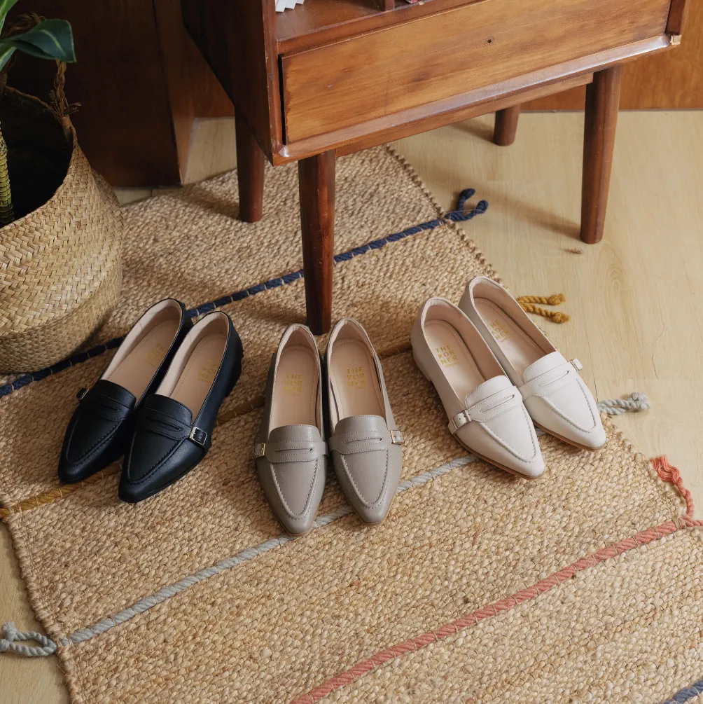 Klassic Buckle Loafers - Beige (BEI) Supportive Heel