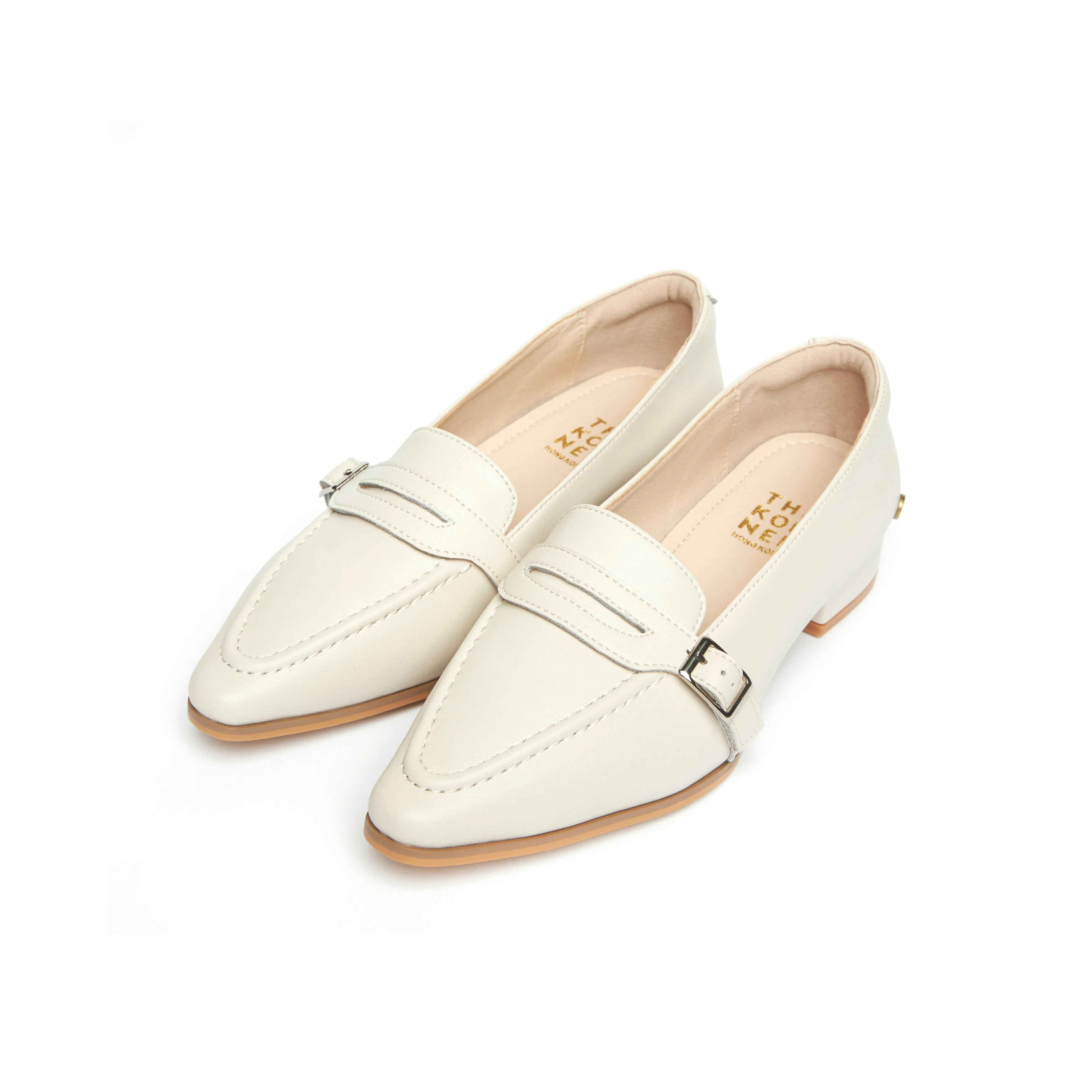 Flower Walk Klassic Buckle Loafers - Beige (BEI)