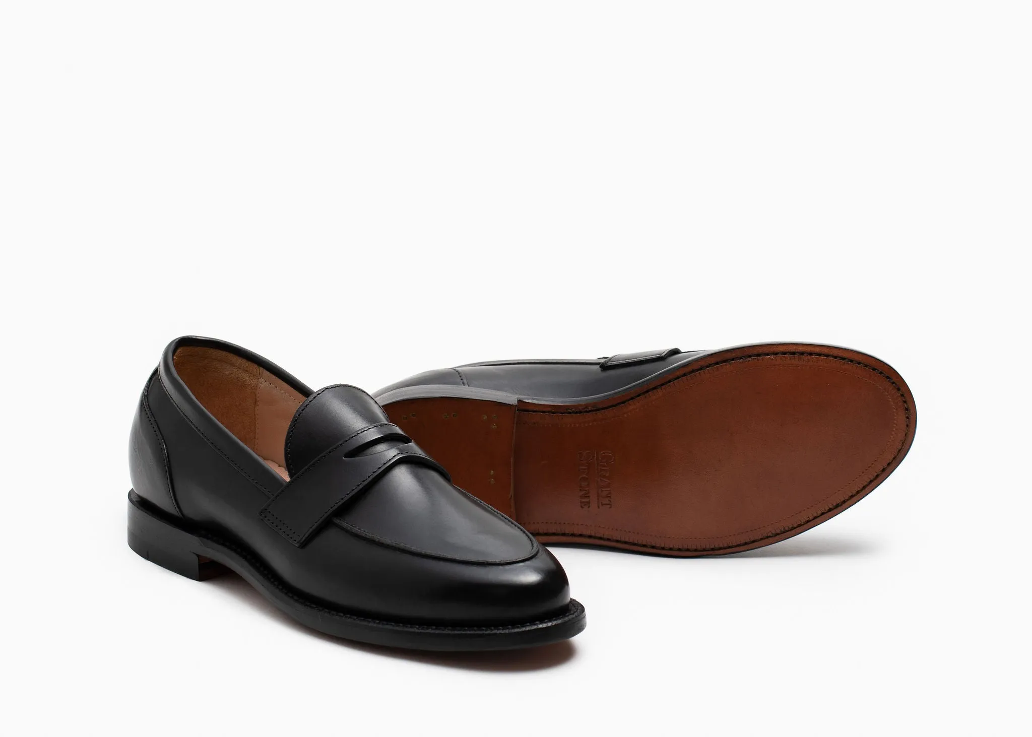 Clara Penny Loafer Black Calf Hold Sure Polish Mode