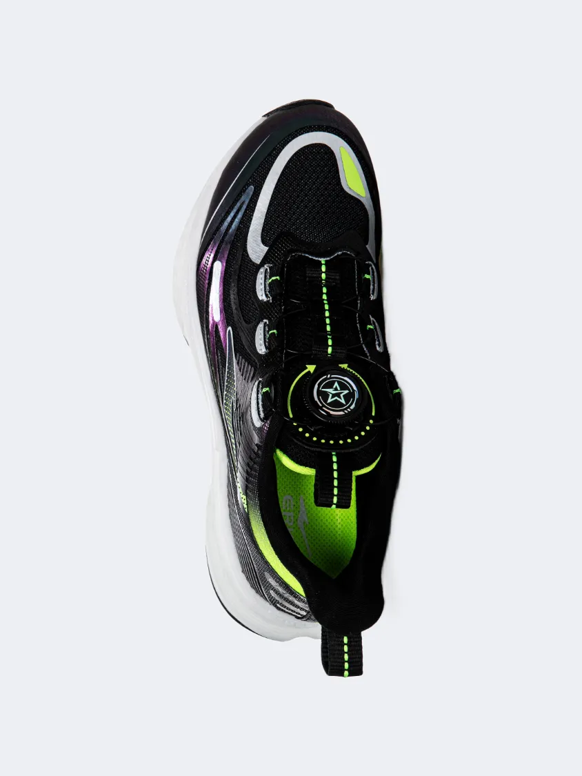 Erke Gs-Boys Running Shoes Black/Yellow/Green Soft Land