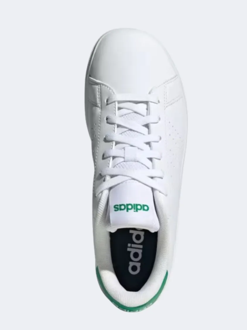 Adidas Advantage Base 2 Gs Sportswear Shoes White/Green Long Walk Runway Glow