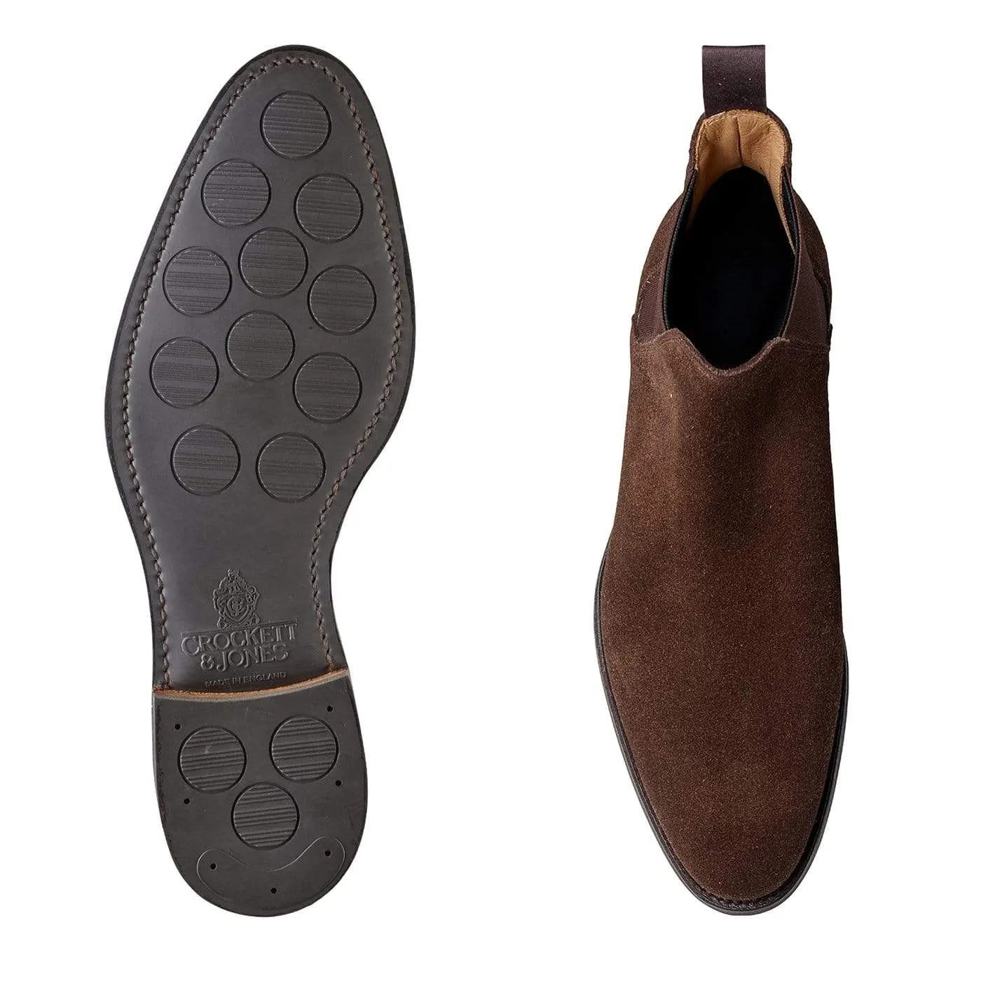 Go-With-Everything Boots Chelsea 8 Dark Brown Suede (G Fitting)