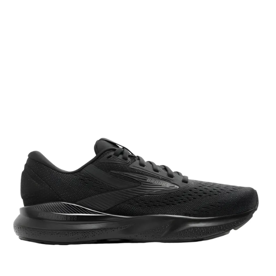 Brooks Women's Adrenaline GTS 24 Wide Fitting Running Shoes in Black/Black/Ebony SS25 investment - brand shoes
